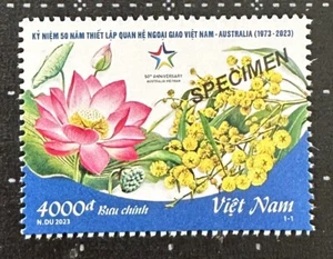Vietnam 2023 50 Years Diplomatic Relations Australia Flowers Stamp Mint Specimen - Picture 1 of 1
