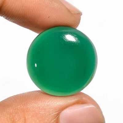Piedra preciosa suelta cabujón forma redonda de ónix verde 100 % natural de 18,5 quilates Foto 1 de 2
