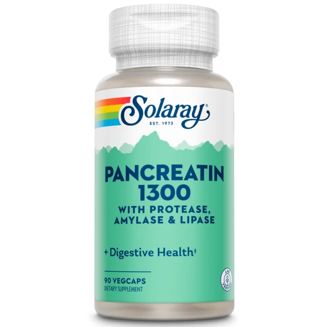 Solaray Pancreatin 1300 Digestive Health Supplement - 90 Capsules