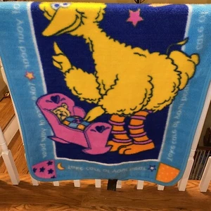 Owen VTG Sesame Street Big Bird Take Care of Your Bear Crib Blanket 44x30” - Picture 1 of 4