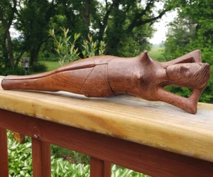 Vintage Wooden Lady Nutcracker Figurine Wood Nude Woman 13.75" long Nut Cracker - Picture 1 of 6