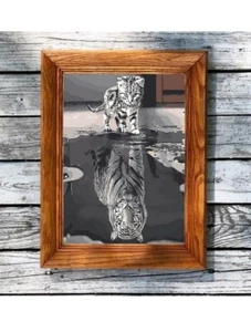 Paint by Numbers for Adults 16 x 20" DIY Canvas Painting Cat to White Tiger - Picture 1 of 5