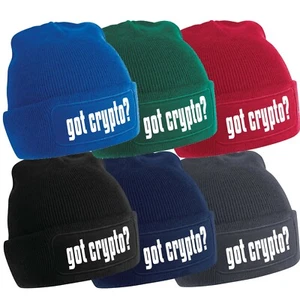 Cryptocurrency Beanie Hat Funny Crypto Coin Money Internet Meme Joke Cool Gift - Picture 1 of 7