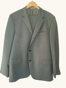 Hickey Freeman Men's Color Gray Striped Suit  High Quality SIZE 46  Wool Classic - Picture 1 of 18