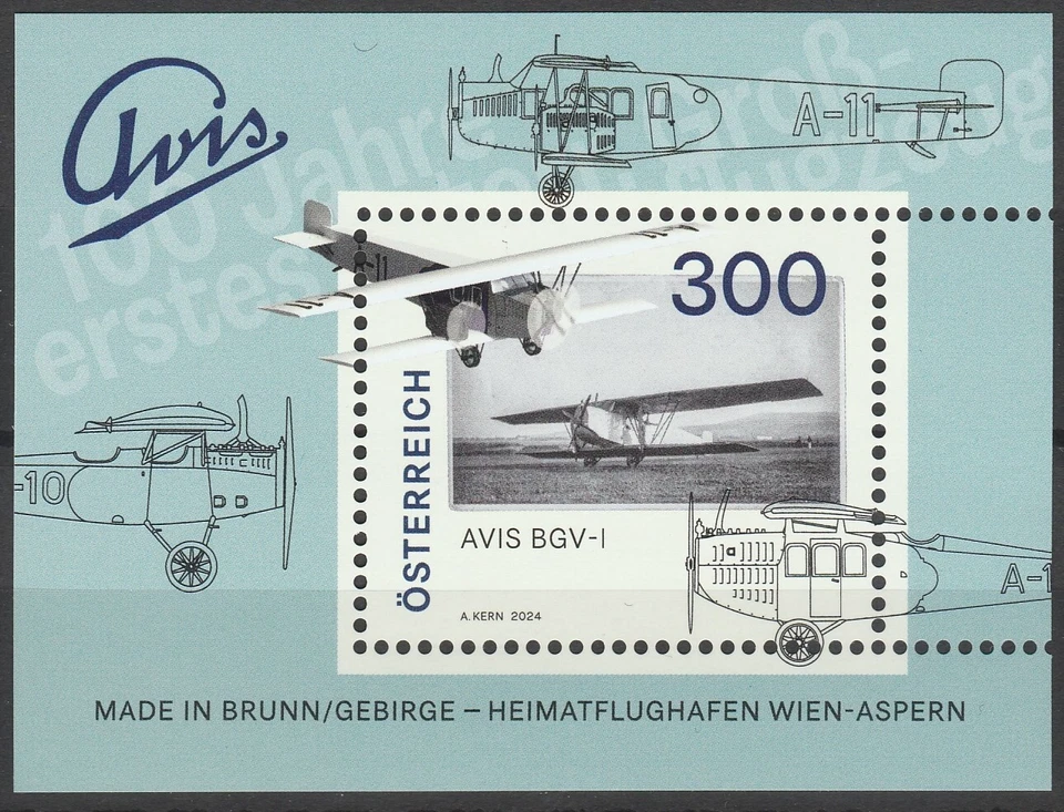 Austria 2024 Aviación MNH Bloque Foto 1 de 1