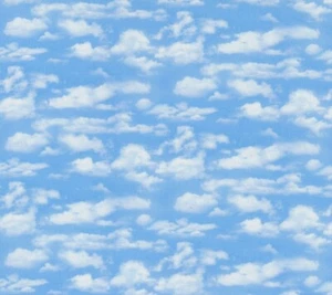 BOLT END 32 INCHES Elizabeth Studio Landscape Medley Clouds On Light Blue Fabric - Picture 1 of 1