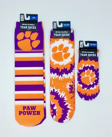 CLEMSON TIGERS TEAM SOCKS NEW SUBLIMATED CREW ANKLE NCAA UNISEX PICK A SIZE Cover