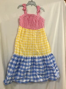 New Wonder Nation Checkers plaid Tiered Dress Girls Sundress S, M - Picture 1 of 4