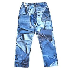 NWT Palace Skateboards Double Denim Allover Print Blue Jeans 34 FW20 AUTHENTIC - Picture 1 of 12