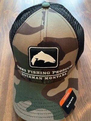 Sombrero de camionero Simms Trout Icon - Woodland Camo - ¡NUEVO CON ETIQUETAS! Foto 1 de 4