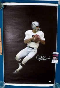 DARYLE LAMONICA Signed Autograph 37x24 Canvas Poster Raiders JSA ๐ COA - Picture 1 of 6