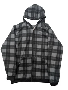 Street Rules Long Sleeve Buffalo Checkered Fleece Sherpa Hoodie Jacket Womens 18 - Picture 1 of 7