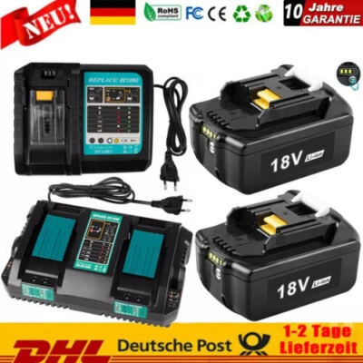 FÜR MAKITA BL1830 Batería 18V 5.0Ah 8.0Ah 9.0Ah Para Makita BL1850 BL1830 BL1860B Led Doble Cargador