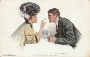 Postal sustituta firmada por Alonzo Kimball pareja joven una insatisfactoria - Imagen 1 de 2