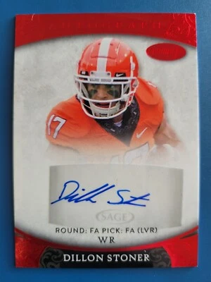 Dillon Stoner 2021 SAGE ASPIRE ROOKIE RC AUTO RED #ASP-116 LAS VEGAS RAIDERS! - Image 1 of 2