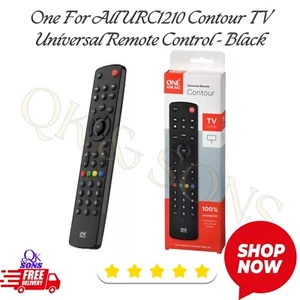 New Remote One For All URC1210 Contour TV Universal Remote Control - Black - Picture 1 of 10