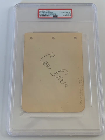 Cesar Romero Joker in Batman Signed Autograph Album Page PSA DNA j2f1c Cover