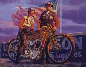 Harley Davidson Artwork Lithograph "Great Doings" Painting by Tom Fritz - Picture 1 of 5