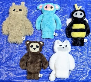 Monster & Eli Stuffed Animal Lot of 5 Soft Plush Teal Yeti Bee Made in Idaho M&E - Picture 1 of 18