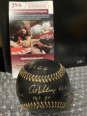 Al Kaline Autograph Signed Heavily Inscribed STAT Black OMLB Baseball JSA COA - Image 1 of 4