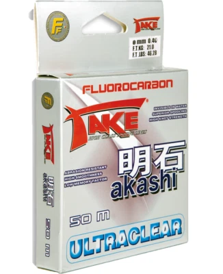 Take Akashi Ultraclear Fluorocarbon Fishing Line 50m Spool Different Sizes - Image 1 of 3