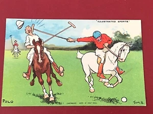 EARLY 1900s COMIC  HUMOUR PC - TOM BROWNE - ILLUSTRATED SPORTS - POLO - Picture 1 of 1