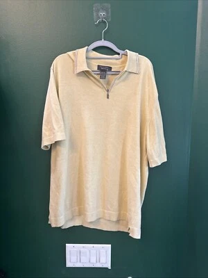 Suéter Pullover Manga Corta XL Para Hombre Mezcla Algodón Cuello Alto 1/4 Cremallera TOSCANO Foto 1 de 4