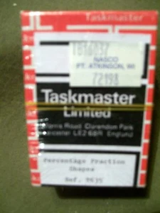 Taskmaster Ltd. PERCENTAGE FRACTION SHAPES T635 Learning Game BRAND NEW, SEALED - Picture 1 of 2