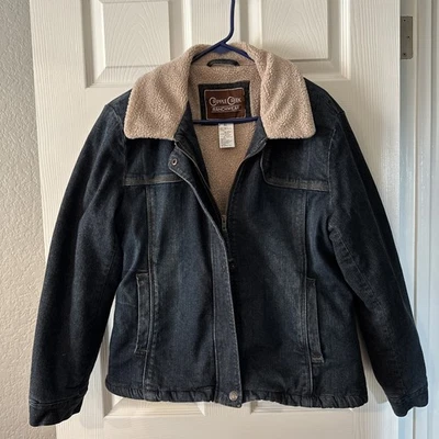 VINTAGE Cripple Creek Ladies Denim Sherpa Lined Short Coat Size XL - Image 1 of 4