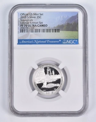 2018-S Silver PF70 ANT Voyageurs Quarter Limited Edition NGC *7446 - Image 1 of 4