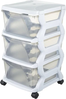 BAMA CASSETTIERA INSIEME 9900 BIANCO 3 CASSETTI CON RUOTE 36X40X62CM - Immagine 1 di 4