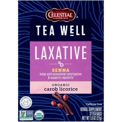 Té de hierbas TeaWell condimentos celestiales, laxante, regaliz de algarroba orgánico, 12 Foto 1 de 4