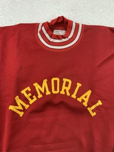 Champion Products Adult Sweatshirt XS Red Vintage 1960s Memorial Turtleneck - Picture 1 of 10
