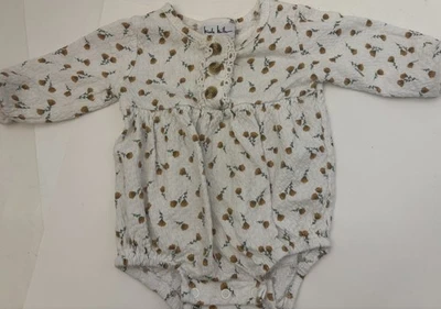 Body Nicole Miller Infantil Niña 3/6 Meses Floral Snap Suave 100% Algodón Foto 1 de 4