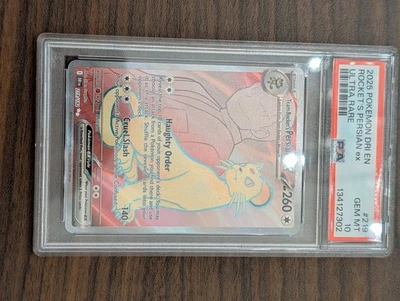 2025 POKEMON DRI EN-DESTINED RIVALS ULTRA RARE TEAM ROCKET'S PERSIAN EX PSA 10 - Image 1 of 2