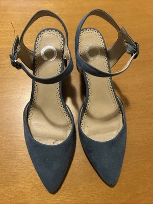 Женские туфли на танкетке из искусственной замши Journee Collection синие размер 8 - Изображение 1 из 4