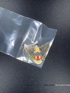 Schöner Vintage 1980er USA Adler patriotisch Metall Revers Schlüsselanhänger selten neuwertig Flagge - Bild 1 von 1