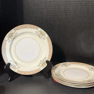 4-Noritake Mystery #56 /10" Dinner Plate Floral - Picture 1 of 5