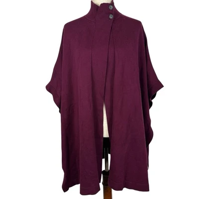Cardigã poncho tamanho grande Banana Republic suéter capa M/L borgonha gola simulada - Imagem 1 de 4