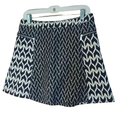 Maison Scotch юбка женщин 2 черный бежевый геометрический напечатано молнии линия мини  - Изображение 1 из 4