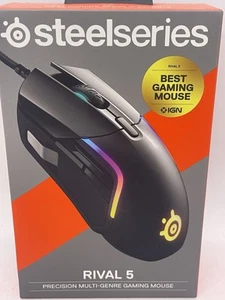 STEEL SERIES Rival 5 RGB Precision Optical Gaming Mouse 62551 **NEW SEALED** - Picture 1 of 3