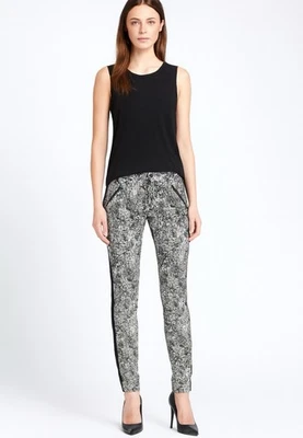 Pantalones Rebecca Taylor cintura alta estampado animal talla 8/bronceado/negro Foto 1 de 4