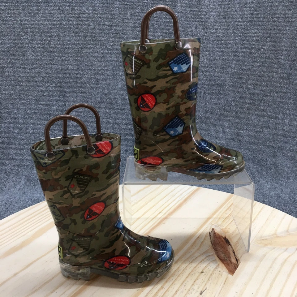 Western Chief Rain Boots Child 5-6 Green Camo Commander Round Toe Knee High - Image 1 of 4