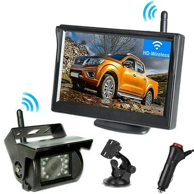 Wireless RVs Backup Camera 5" Monitor Rear View Reverse System for Truck Caravan - Image 1 of 4