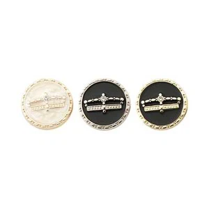 5pcs Elegant Metal Button with Rhinestones Crown Design for Diy Sewing Decor - Picture 1 of 9
