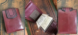 NOS NWT VTG PRINCESS GARDNER LEATHER WALLET MAROON RED BLACK BILLFOLD BIFOLD - Picture 1 of 11