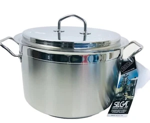 Cazuela Silga Teknika Italia 4,2 qt/20 cm con tapa acero inoxidable 18/10 nueva con etiquetas - Imagen 1 de 9