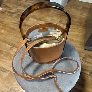 Nice Staud Bisset Brown Bucket Bag Genuine Plastic Handle Ship Free Please Read - Picture 1 of 11