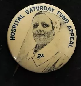 c.1950s- Australia Hospital Saturday Fund Appeal 2/- Badge / Pin - Picture 1 of 3