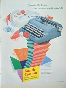 Máquina de escribir portátil Smith Corona 1955, anuncio impreso, regalo de Navidad - Imagen 1 de 1